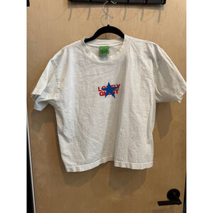 Women's Lonely Ghost Short Sleeve Tee L White Blue Star